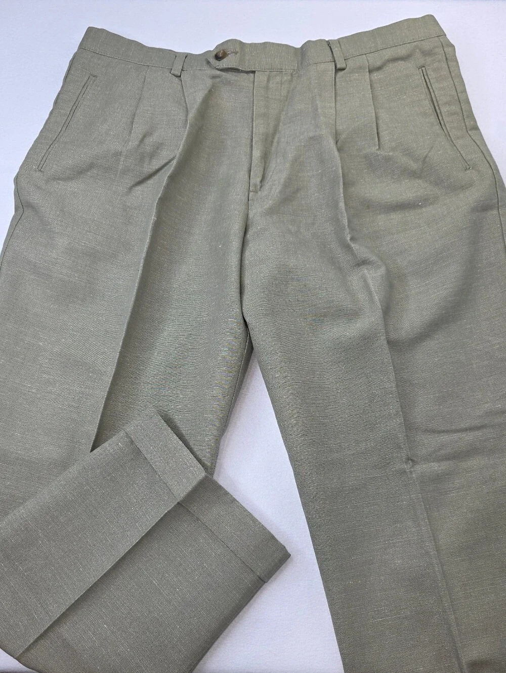Dockers Khakis Men's Classic Pleated Dress Pants Green Size 38x30 CU-3730